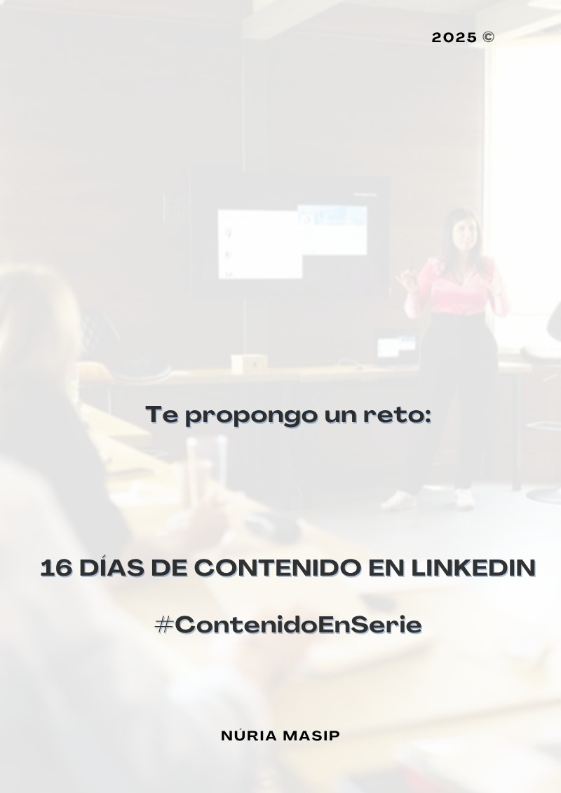 Portada guía 16 ideas de contenido en LinkedIn — Núria Masip
